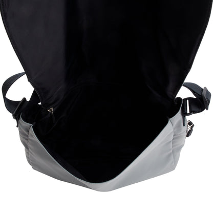 Chanel Grey & Black Nylon Interlocking CC Logo Sport Ligne Messenger Bag