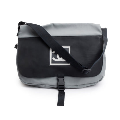 Chanel Grey & Black Nylon Interlocking CC Logo Sport Ligne Messenger Bag