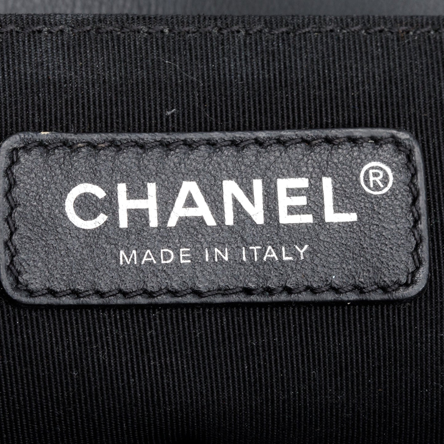 Chanel Grey Calfskin Leather Braided Tweed Old Medium Boy Bag
