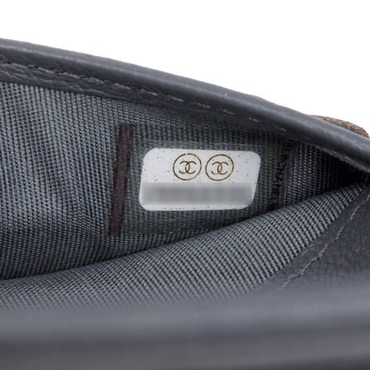 Chanel Grey Calfskin Leather CC Pocket Organizer