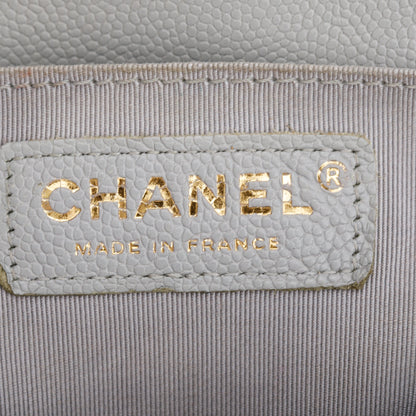 Chanel Grey Caviar Leather Medium Boy Bag