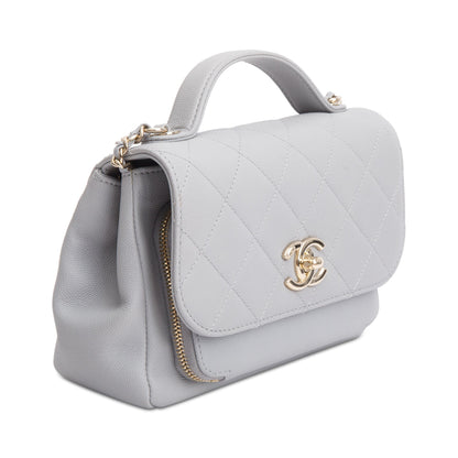 Chanel Grey Caviar Leather Small Business Affinity Flap Bag