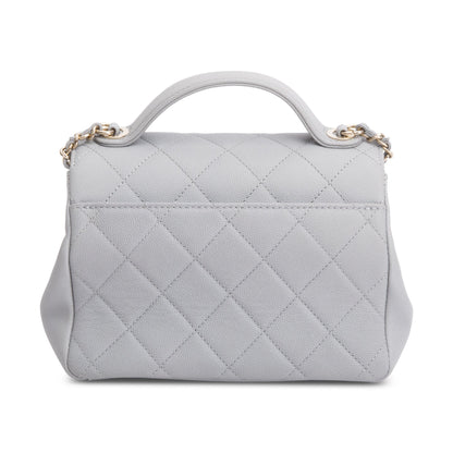 Chanel Grey Caviar Leather Small Business Affinity Flap Bag