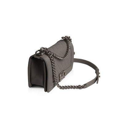 Chanel Grey Caviar Medium Boy Bag