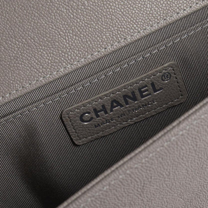 Chanel Grey Caviar Medium Boy Bag