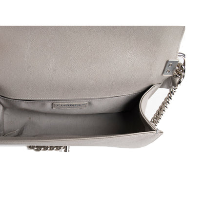 Chanel Grey Caviar Medium Boy Bag