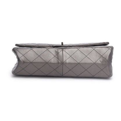 Chanel Grey Metallic Aged Calfskin Leather 2.55 Reissue 226 Double Flap Bag