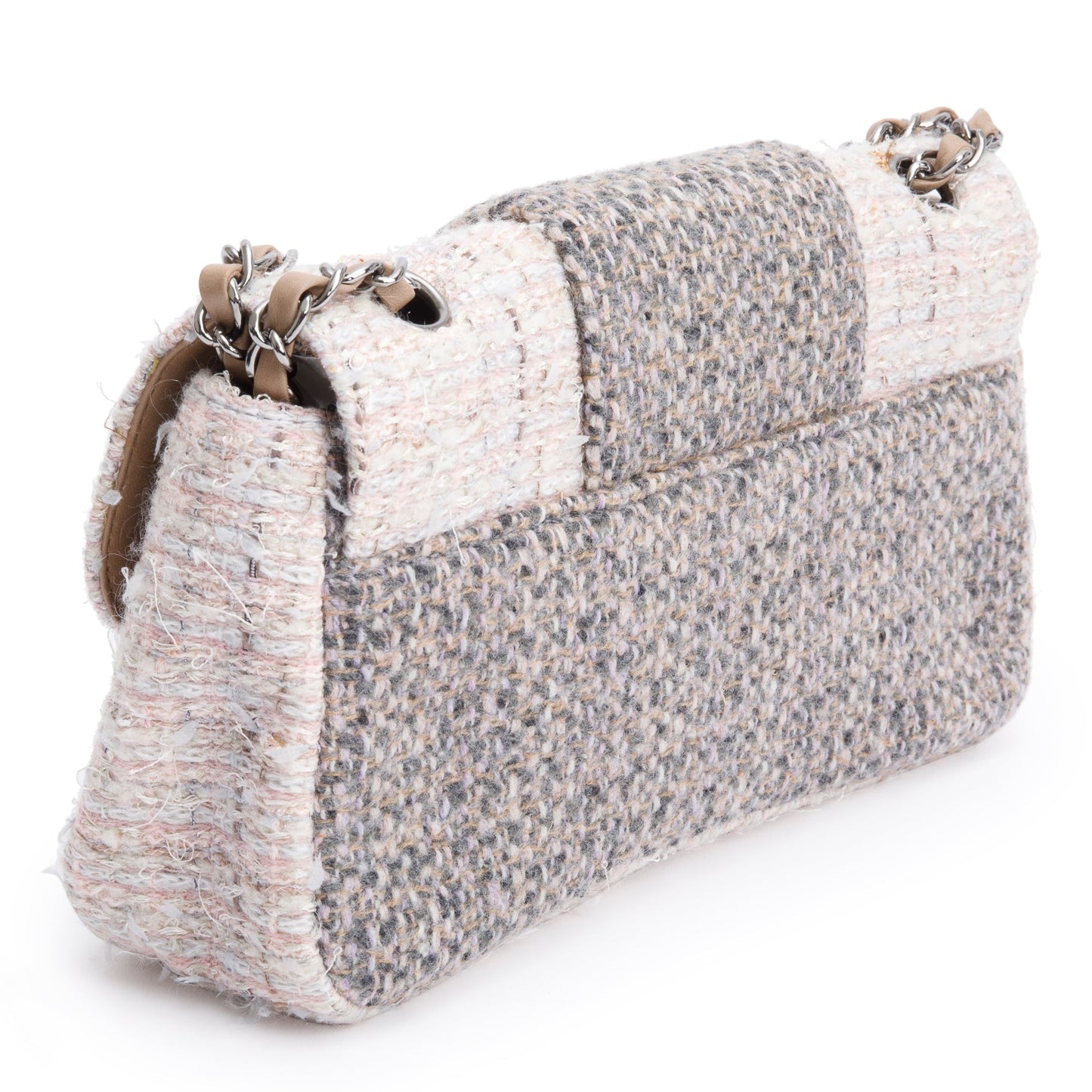 Chanel Grey Multicolor Tweed Medium Fantasy Flap Bag