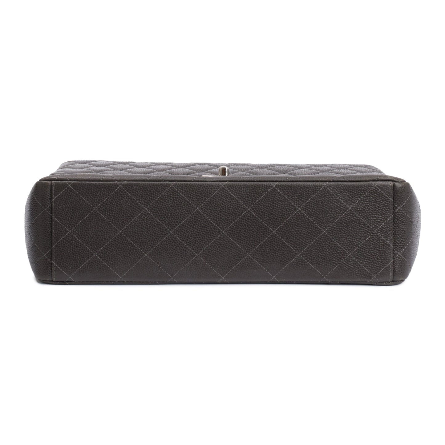 Chanel Grey Quilted Caviar Leather Classic Maxi Double Flap Bag