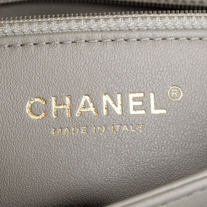 Chanel Grey Quilted Lambskin Trendy CC Medium Top Handle Flap Bag