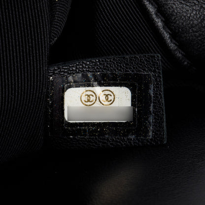 Chanel Iridescent Metal Black Lambskin Leather LED Medium Boy Bag