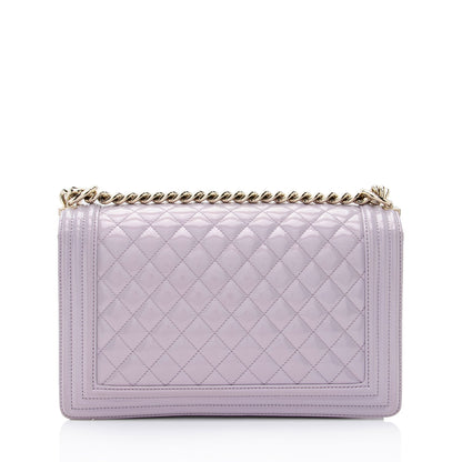 Chanel Patent Leather New Medium Boy Bag