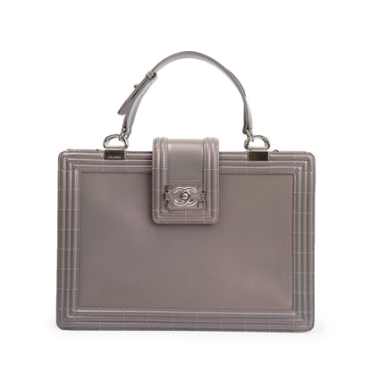 Chanel Iridescent Patent Leather Reverso Boy Shopping Tote