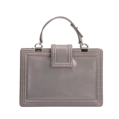 Chanel Iridescent Patent Leather Reverso Boy Shopping Tote