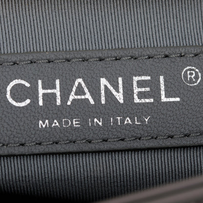 Chanel Iridescent Patent Leather Reverso Boy Shopping Tote