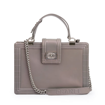 Chanel Iridescent Patent Leather Reverso Boy Shopping Tote