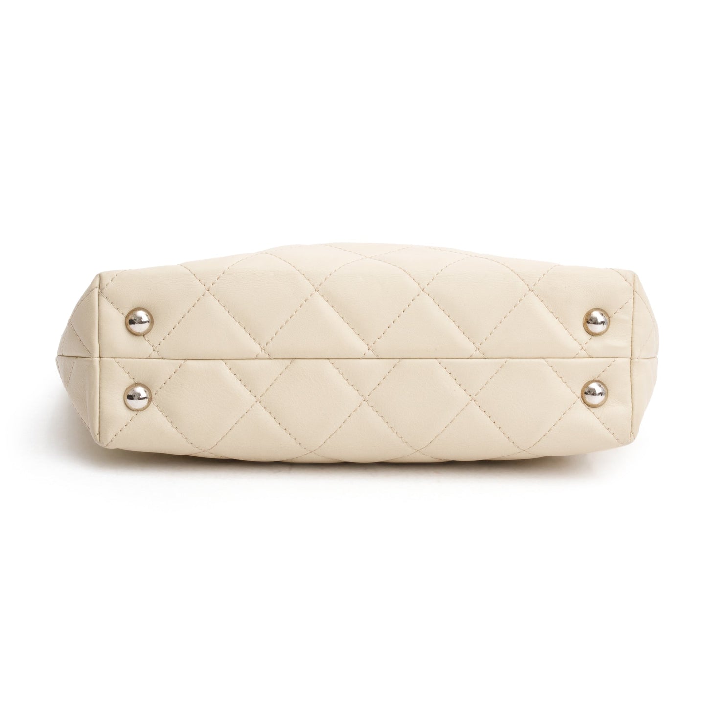 Chanel Ivory Quilted Calfskin Leather In the Business North South Tote