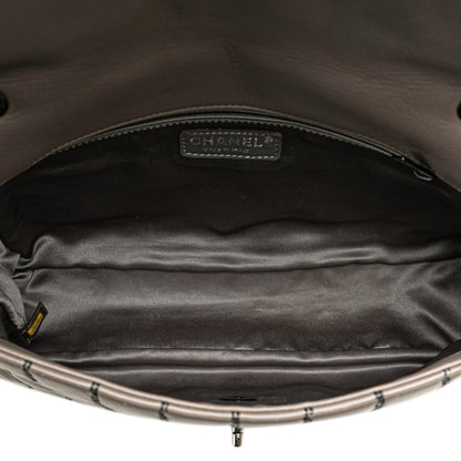 Chanel Jumbo CC Lambskin Vertical Stitch Single Flap (SHG-aklE2G)