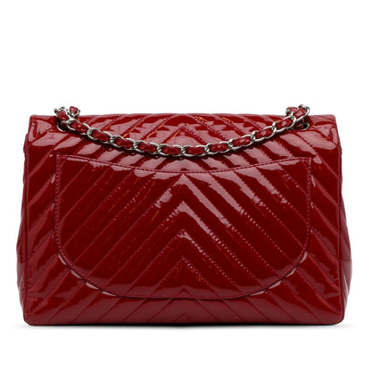 Chanel Jumbo Chevron Patent Single Flap (SHG-8b5izz)