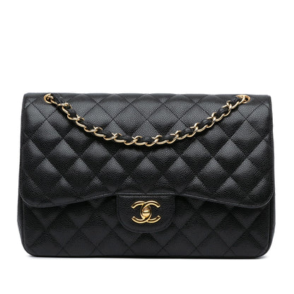 Chanel Jumbo Classic Caviar Double Flap (SHG-uGolu5)