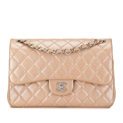 Chanel Jumbo Classic Iridescent Caviar Double Flap (SHG-UyNX9I)