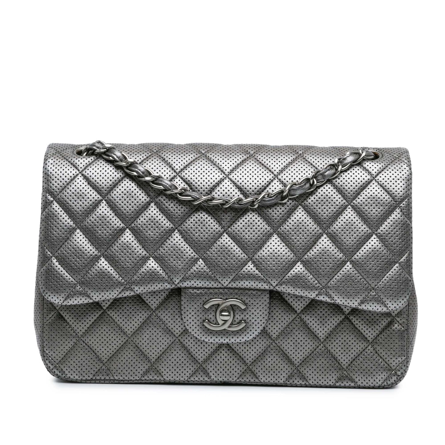 Chanel Jumbo Classic Perforated Lambskin Double Flap