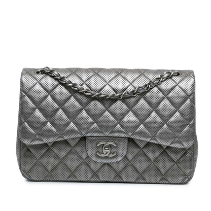 Chanel Jumbo Classic Perforated Lambskin Double Flap