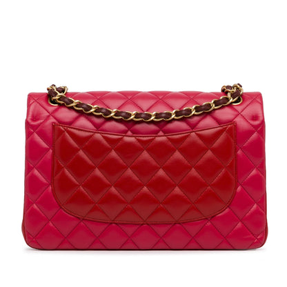 Chanel Jumbo Classic Tricolor Lambskin Double Flap (SHG-2yyCBu)
