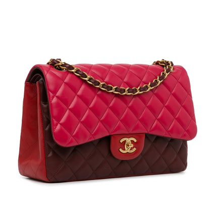 Chanel Jumbo Classic Tricolor Lambskin Double Flap (SHG-2yyCBu)
