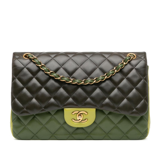 Chanel Jumbo Classic Tricolor Lambskin Double Flap (SHG-9rVF1I)