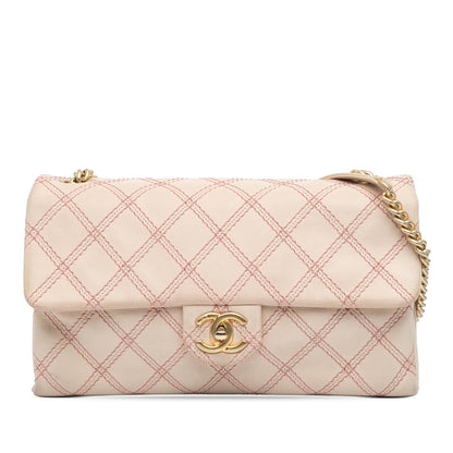 Chanel Jumbo Quilted Calfskin Triple Stitched Flap