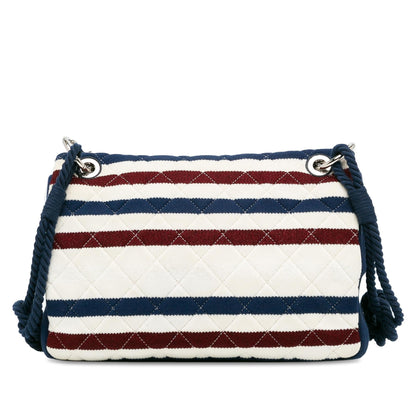 Chanel Jumbo Stripe Jersey Felt and Rope Flap (SHG-1O7u9U)