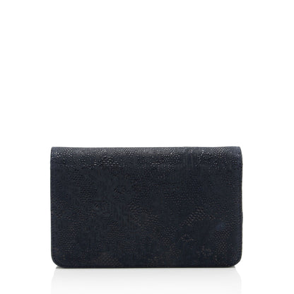 Chanel Lace Embossed Goatskin Classic Wallet on Chain