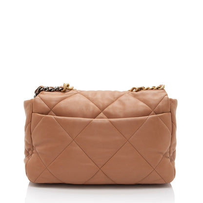Chanel Lambskin 19 Large Flap Shoulder Bag (SHF-4BZeZZ)