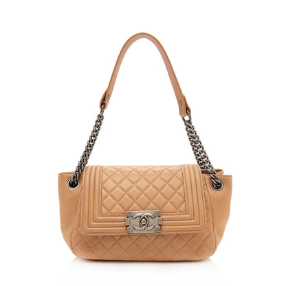 Chanel Lambskin Accordion Boy Chain Shoulder Bag (SHF-11685)