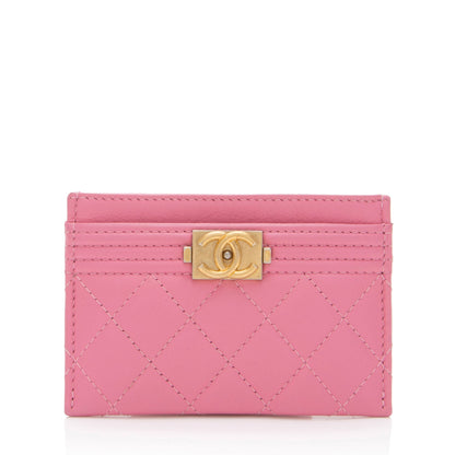 Chanel Lambskin Boy Card Holder (SHF-xyoKJV)