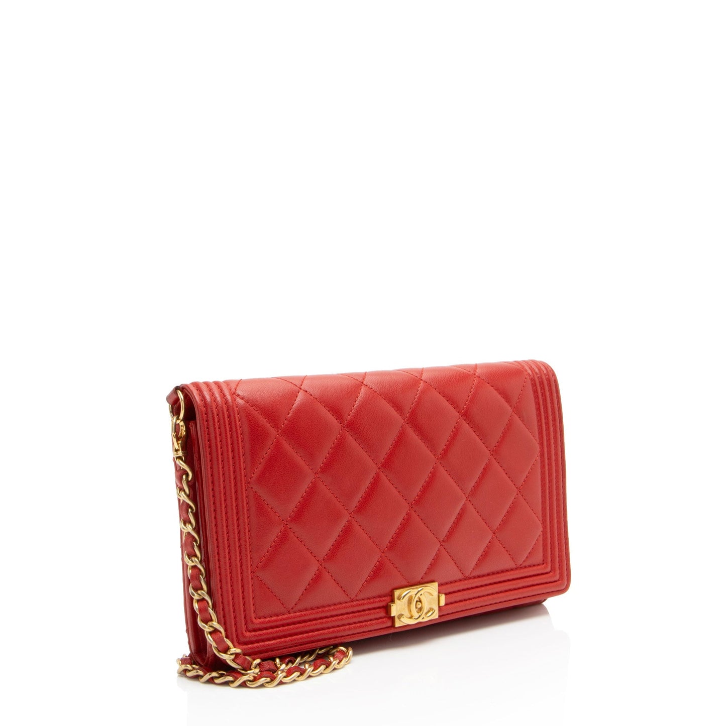 Chanel Lambskin Boy Clutch on Chain