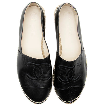 Chanel Lambskin CC Espadrilles - Size 7 / 37 (SHF-19084)