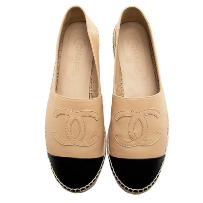 Chanel Lambskin CC Espadrilles - Size 9 / 39 (SHF-21440)