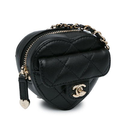 Chanel Lambskin CC in Love Heart Necklace Bag (SHG-lbzzG9)
