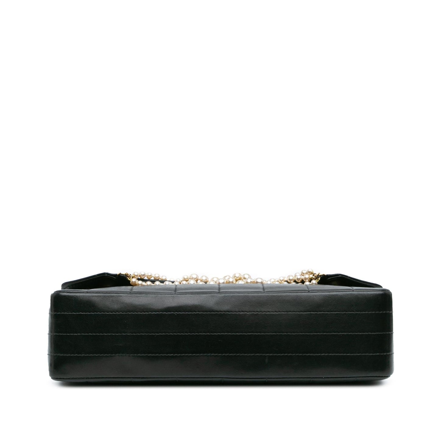 Chanel Lambskin Chocolate Bar Pearl Chain Flap