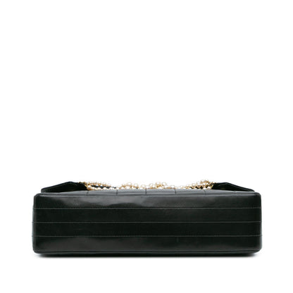 Chanel Lambskin Chocolate Bar Pearl Chain Flap