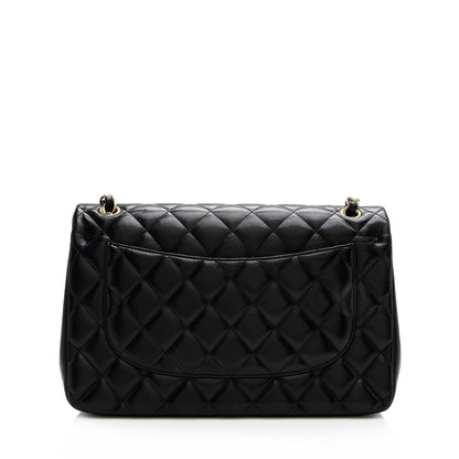 Chanel Lambskin Classic Jumbo Double Flap Bag (SHF-22321)