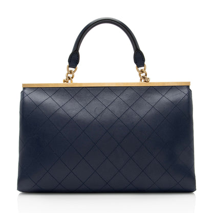 Chanel Lambskin Coco Lux Top Handle Flap Bag (SHF-E3U0SX)