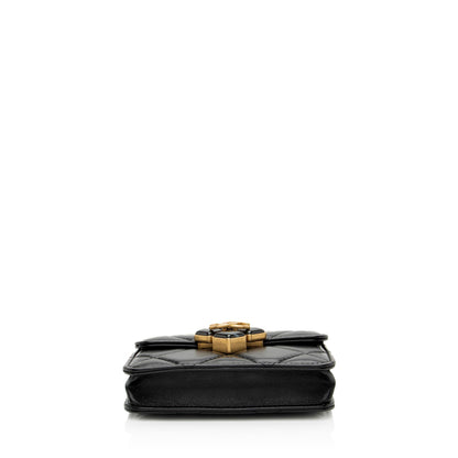 Chanel Lambskin Diamond Lock Card Holder on Chain