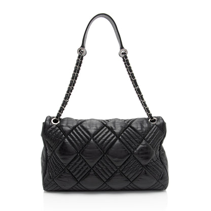 Chanel Lambskin In and Out Maxi Flap Bag (SHF-A4kgjG)