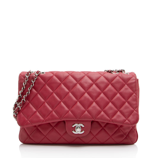 Chanel Lambskin Jumbo Chanel 3 Accordion Flap Bag