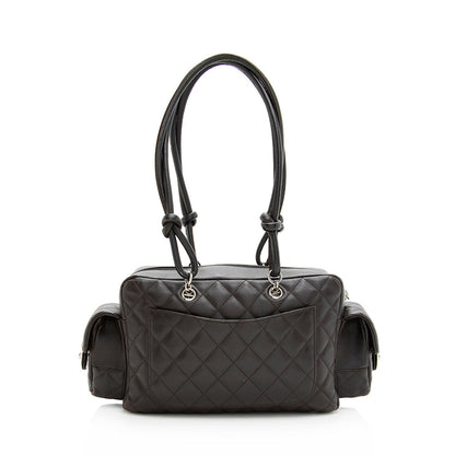 Chanel Lambskin Ligne Cambon Mini Reporter Satchel (SHF-19510)