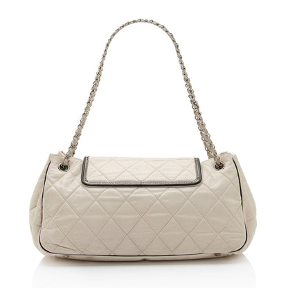 Chanel Lambskin Mademoiselle Lock East West Accordion Shoulder Bag (SHF-L7kNwO)