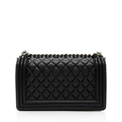 Chanel Lambskin Old Medium Boy Bag (SHF-hdtBBY)